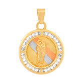 Medalla unisex en oro 10K con circonia